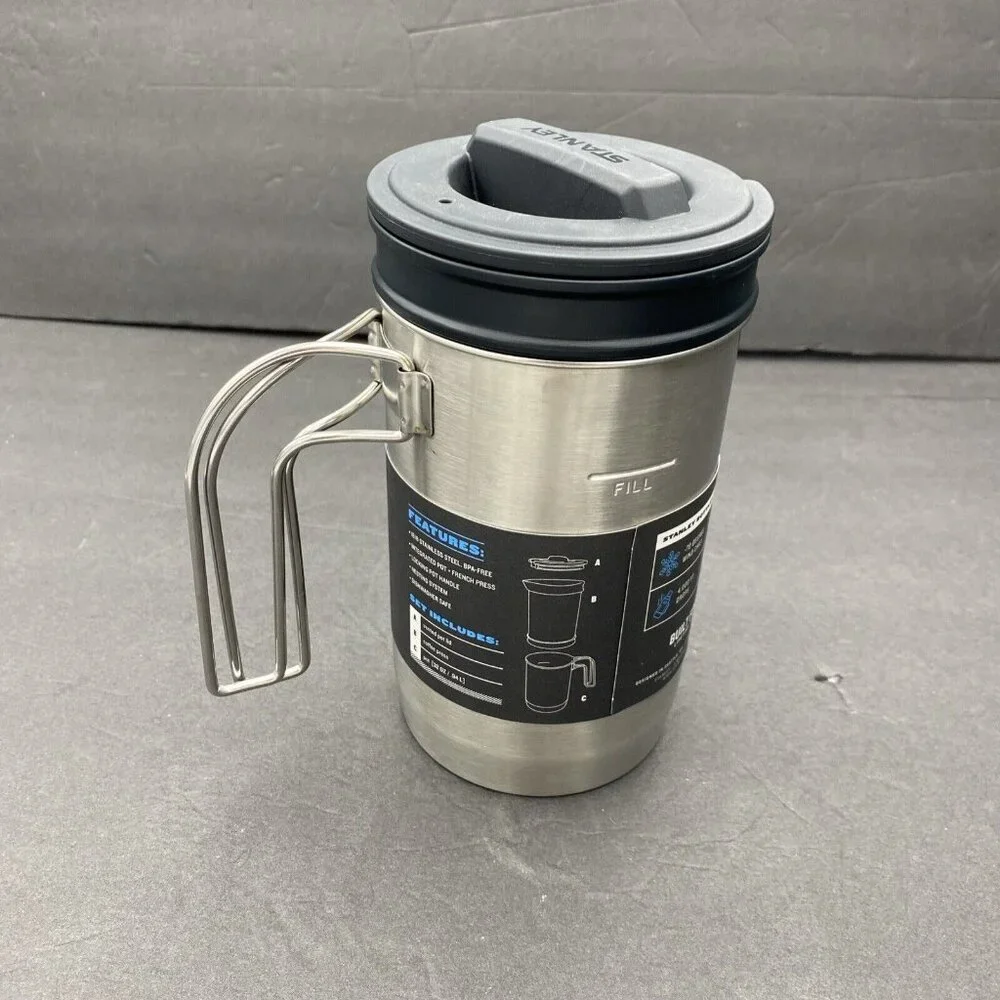 Stanley Stainless Steel Boil + Brew French Press Mug with Black Lid - Picture 4 of 16